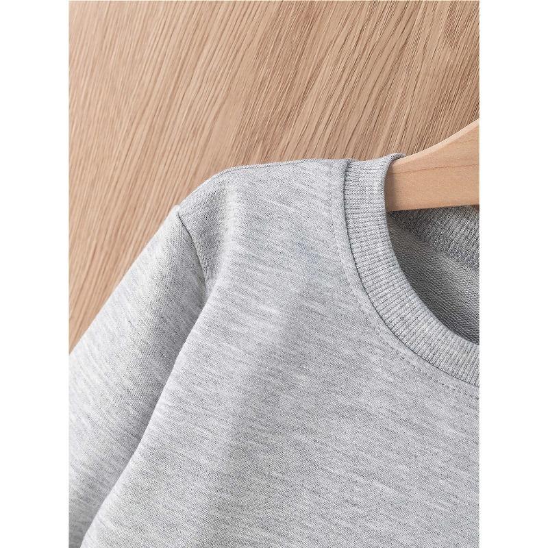 European sizes Halloween Boys Graphic Crewneck Sweatshirt Cute Beanie Glasses Print Long Sleeve Pullover Funny Bruh Text Top Kids Fall Gift