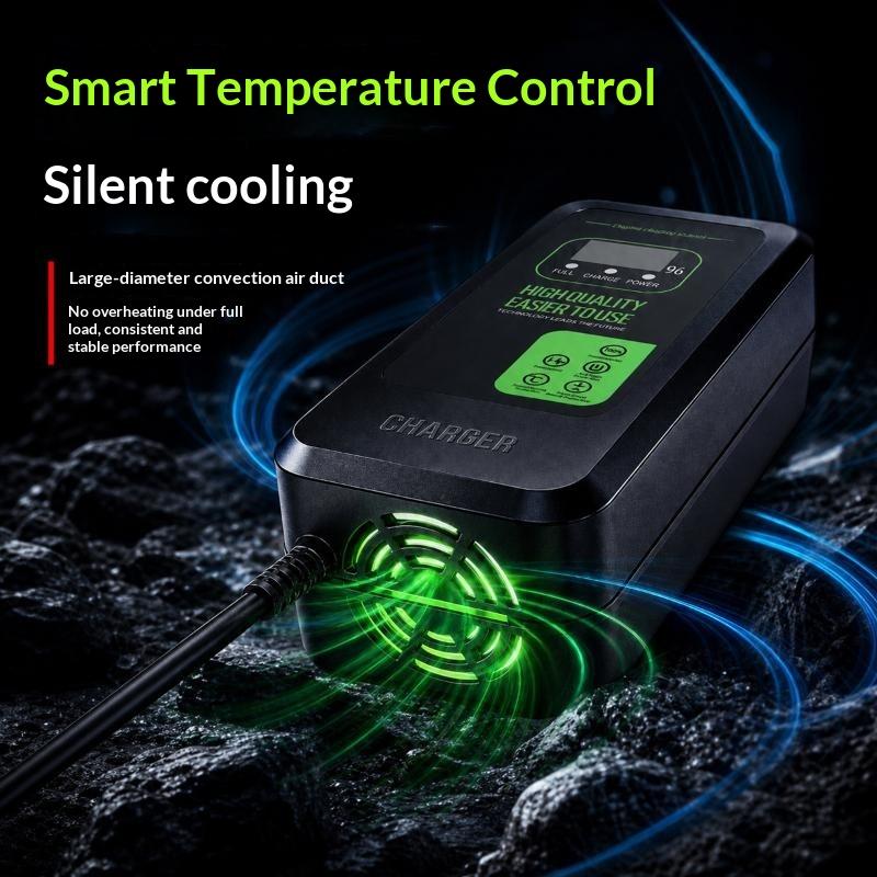 Lithium-Batterieladegerät 36V 42V / 48V 54.6V 2A 5A Digitalanzeige Netzteiladapter Dc55*25Mm Mit Lüfter EU