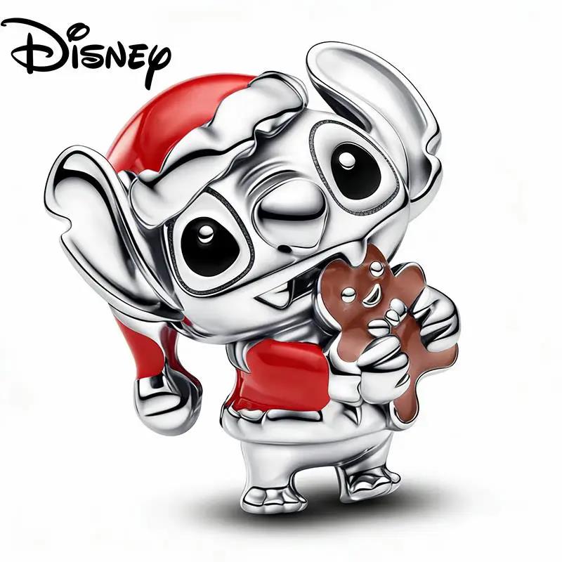 Disney 925 Silber Minnie Stitch Winnie Puuh Anhängerperle geeignet für originales Damenarmband DIY Schmuck Geschenk