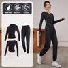 Womens Quick-Dry Fitness Set Gym Yoga Running Long Sleeve Top Pants Sportswear