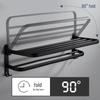 Xuanyong Black Space Aluminum Bathroom Shelf with Towel Bar