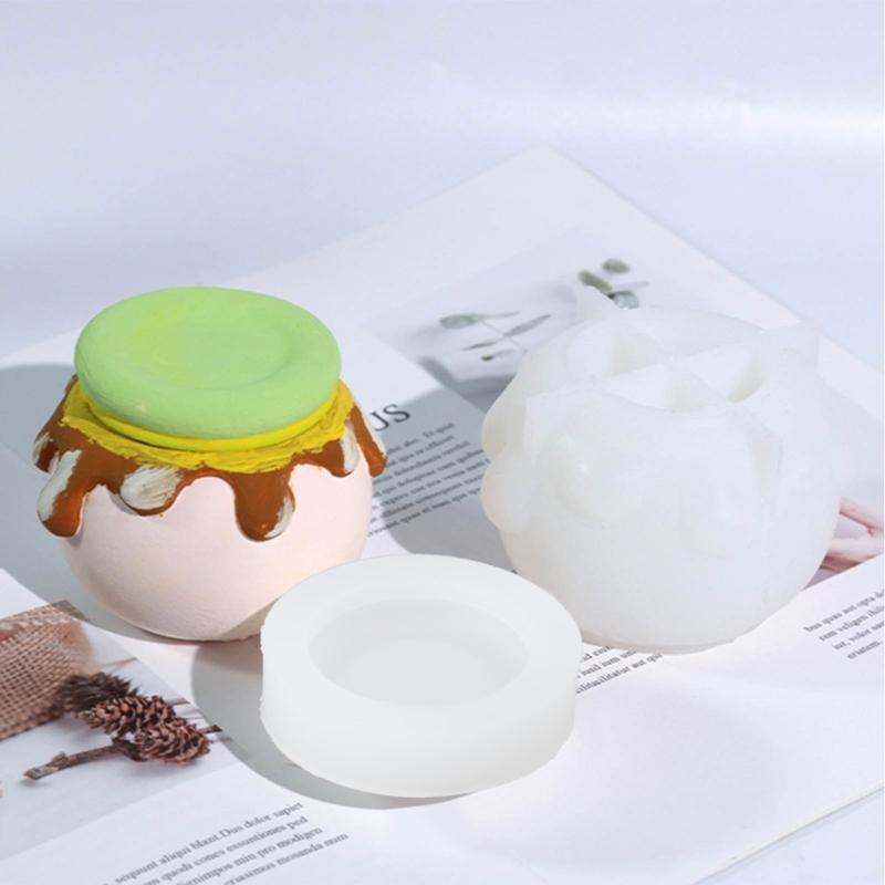Silicone Jar Molds with Lids for DIY Storage Box, Candy Container Decors Crafts