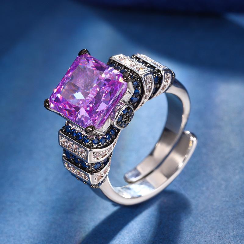 

Новое кольцо в стиле легкой роскоши, модное, геометрическое, персонализированное, с микроинкрустацией цирконами, для вечеринки, фестиваля, подарок