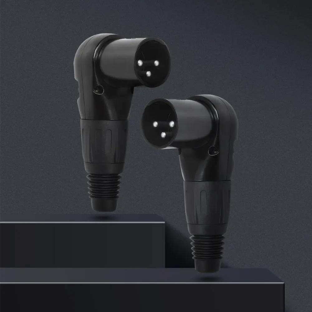 3Pin Male Female Micphone Plug Audio Cable Connector Right Angle 90 Degree Audio Wire Connector for DIY XLR Audio Cable