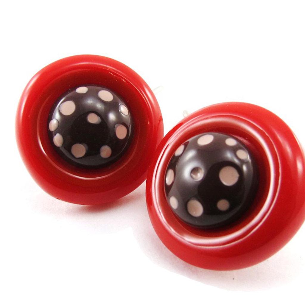 NOA [J3151] - 'Pimprenelle' Red Brown Designer Earrings