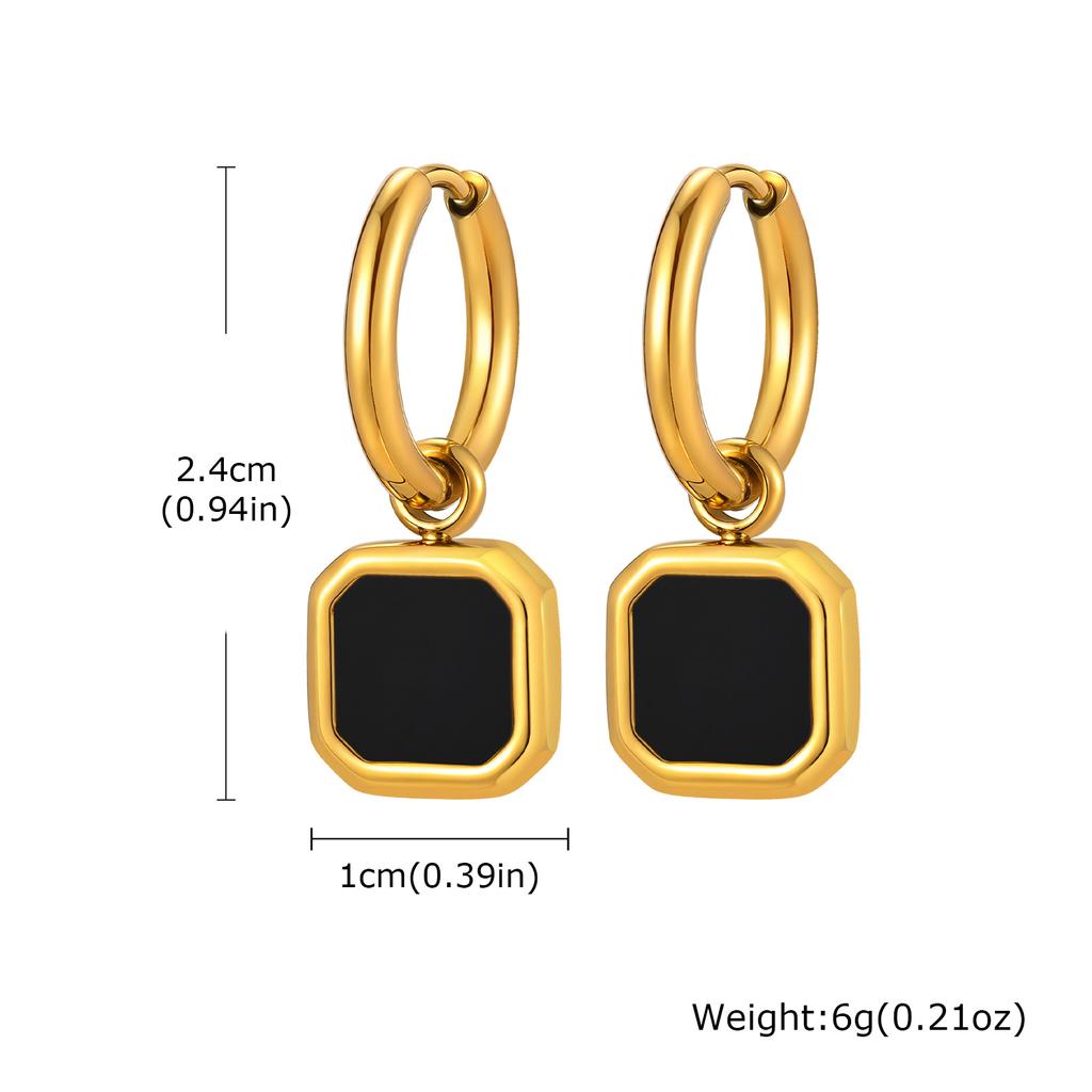 Trendy Geometric Tiger Eye Natural Stone Pendant Earrings for Men Boys, Blue Green Stone Stainless Steel Drop Earrings Jewelry