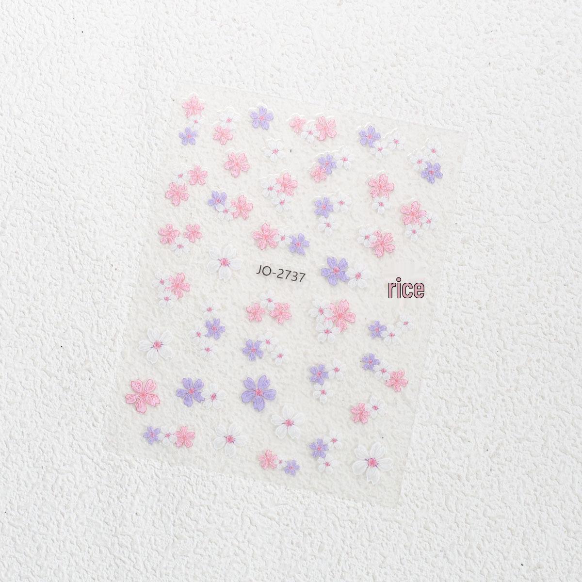 

Hand-Painted Butterfly & Dried Rose Nail Stickers
