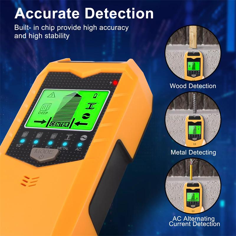 Senzor detektoru kovů a dřeva ve zdi Skener zdi 5 v 1 LCD Elektronický detektor Hran a středu Dřevo Proud Kov AC Detekce živých vodičů
