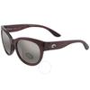 Costa Del Mar Maya Copper Silver Mirror Polarized Glass Cat Eye Ladies sunGlasses 6s9011 901104 55