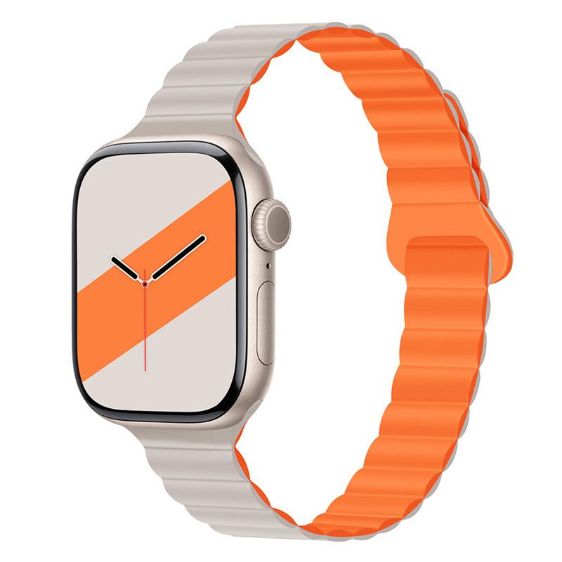 Suitable For Apple Watch Applewatch10 Compact Silicone Magnetic Strap Iwatch9876 Generation Se Fine