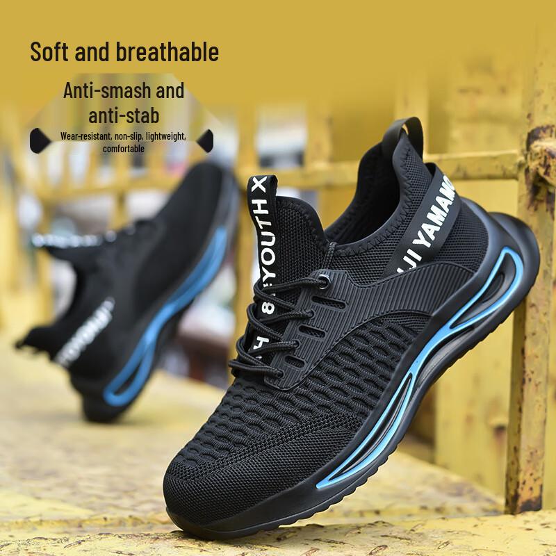 Miflame Men s Breathable Steel Toe Work Safety Shoes 36-46