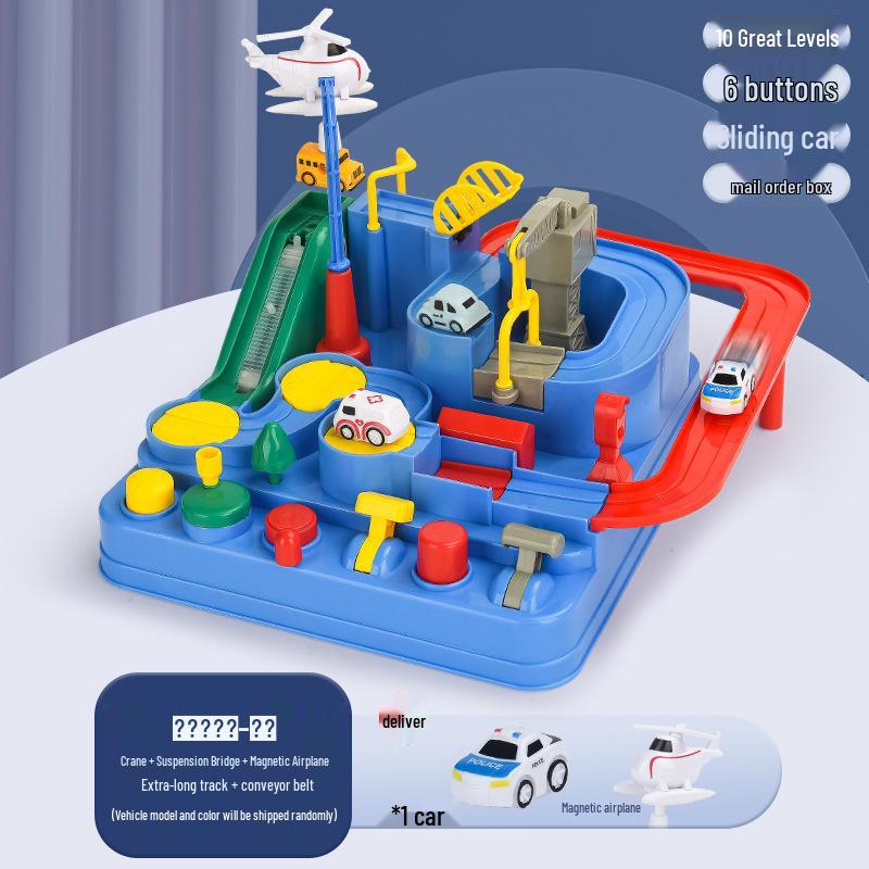 

Приключение мальчика: Трансграничный автомобильный вызов: Образовательный трек и парковка для поездов