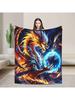 Vibrant Dragon King and Sky Ball Fleece Blanket - Ideal for Bedrooms, Dormitories, Cars, Outdoors, Sofas, Travel,offices,camping