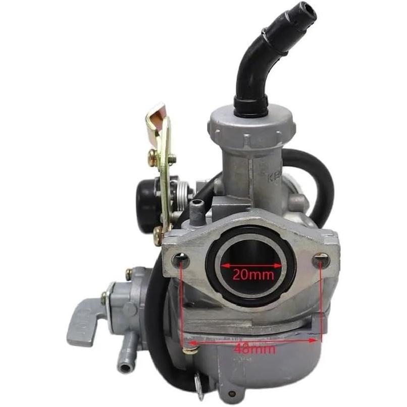 20mm Motorcycle Carburetor PZ20 Hand Choke Carb with Oil Switch Compatible with 50cc to 125cc Dirt Bike