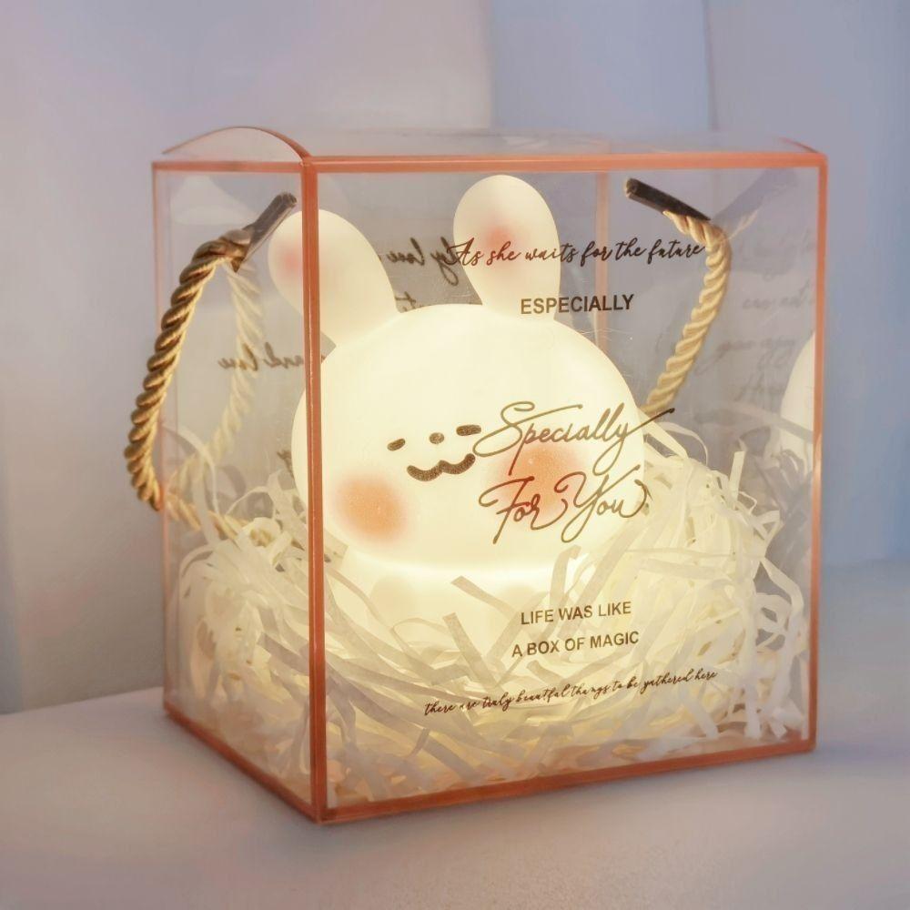 Silicone Little Rabbit Bedroom Lamp Ins Style Decorative Atmosphere Light Rabbit Night Lighting