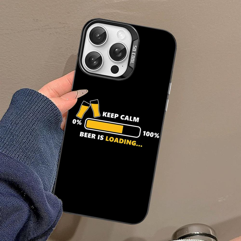 Beer Print Phone Case For IPhone 16 15 14 13 12 11 Pro Max X XR XSMAX 8 7 Plus Matte Shockproof Back Cover