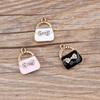 Korean Style DIY K Gold Enamel Alloy Small Charms Bracelet with Bow Knot Rhinestone Pendant