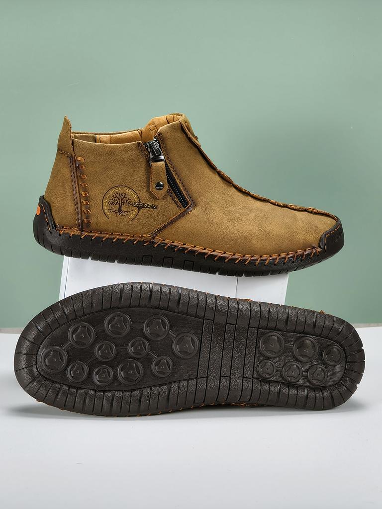 Nové klasické ručně vyráběné kožené pánské boty design na zip venkovní tenisky nazouvací prodyšné ležérní boty kožené pánské kotníkové boty