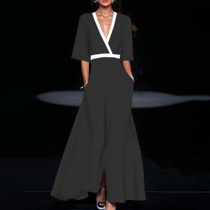 2024 Dámské tištěné plisované šatové šaty s páskem pro dojíždění