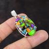 Fiesta Kingman Türkis Anhänger 925 Sterling Silber Anhänger Edelstein handgemachter Schmuck Multi Kupfer Türkis Anhänger Jahrestag für Geschenke