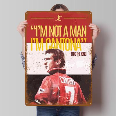 Eric Cantona Manchester Latta Segni Sport Poster Metallo Vintage Lastra Metallica Personalizzata per Decorazione Parete Stanza Bar Decor