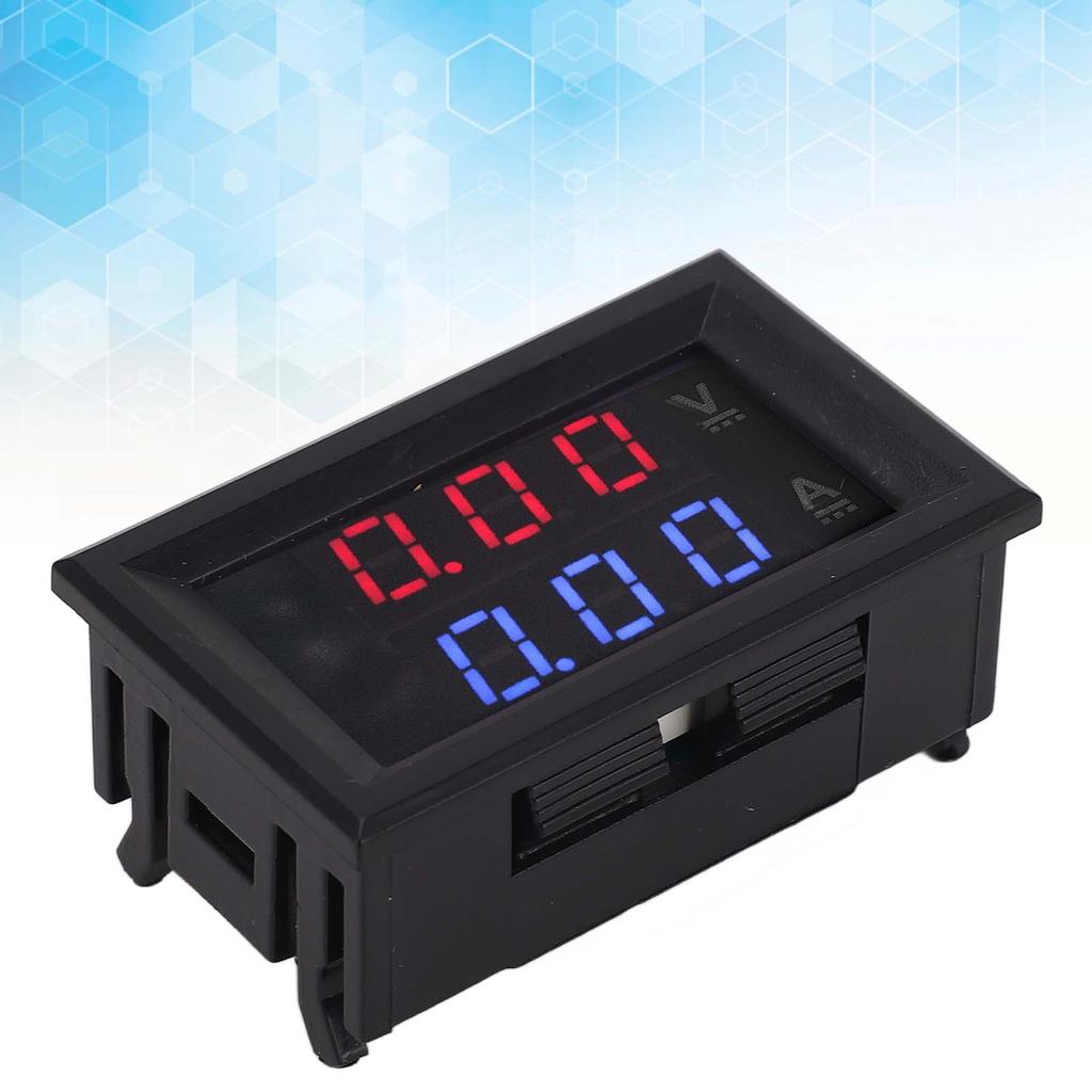 Voltage Amperage Monitor Gauge Amp Detector 0‑100V Voltage Current Meter with Calibration Potentiometers for Solar Panels