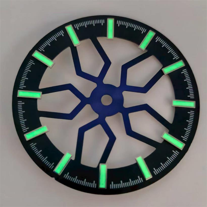 31.8MM Hollow Out Wheel Bone Green Luminous Dial Suitable For NH70 NH38 Mechanical Movement Watch Accessories