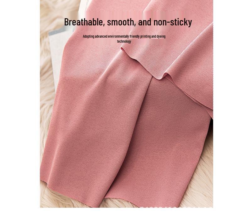 Women's High-Waist Ice Silk Wide Leg Pants - Black, Slimming, Sun-Protection, Lightweight, Casual Sport Trousers for Summer