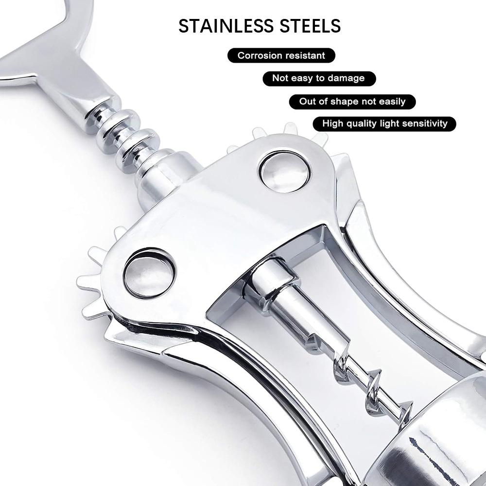 პერსონალიზებული წითელი ღვინის საცობი ღვინის ბოთლის სახსნელი თუთიის შენადნობის ფრთის საცობი მრავალფუნქციური საცობი, უფასო გრავირება