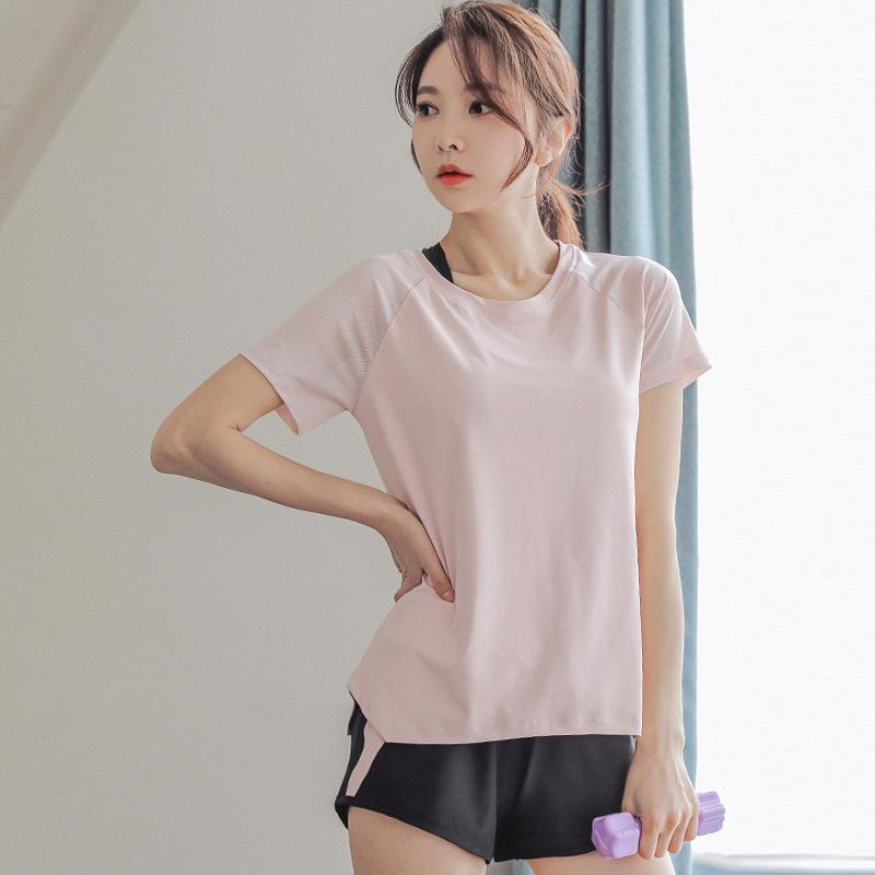 Women s Quick-Dry Round Neck Short Sleeve Yoga & Running Top - Breathable Loose Fit Fitness Sportswear
