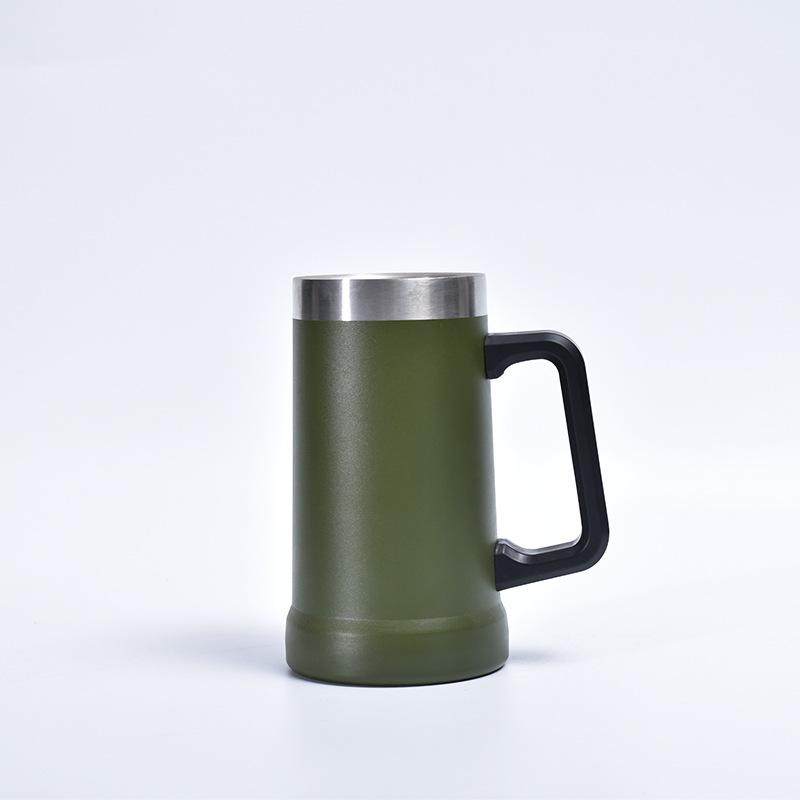 304 Stainless Steel Mug Large-capacity Office Coffee Mug with Handle Daily Fall-proof Leisure Beer Mug