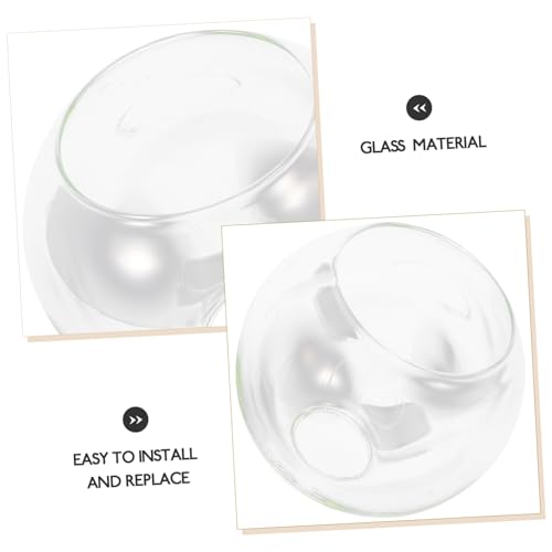 Cabilock Lantern Shade, Spherical Glass Pendant Light Shade, Transparent Light Cover, E26, Ceiling Light, Hanging Light, Bedroom, LED Compatible, No I