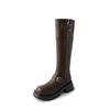 Autumn and winter women's leather boots versatile thick-soled non-slip leather Martin boots new sleeve round head cowhide high boots women