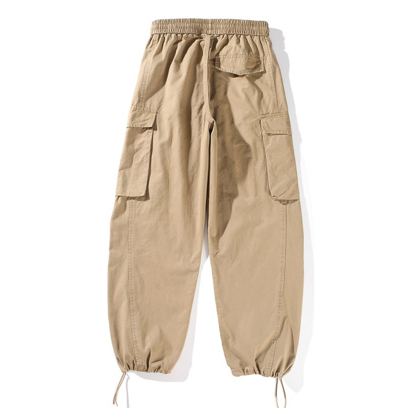 Foreign Trade Japanese-Style Work Pants for Men, Autumn American-Style Multi-Pocket Pure Cotton Jogger Pants, Loose Wide-Leg Casual Long Pants