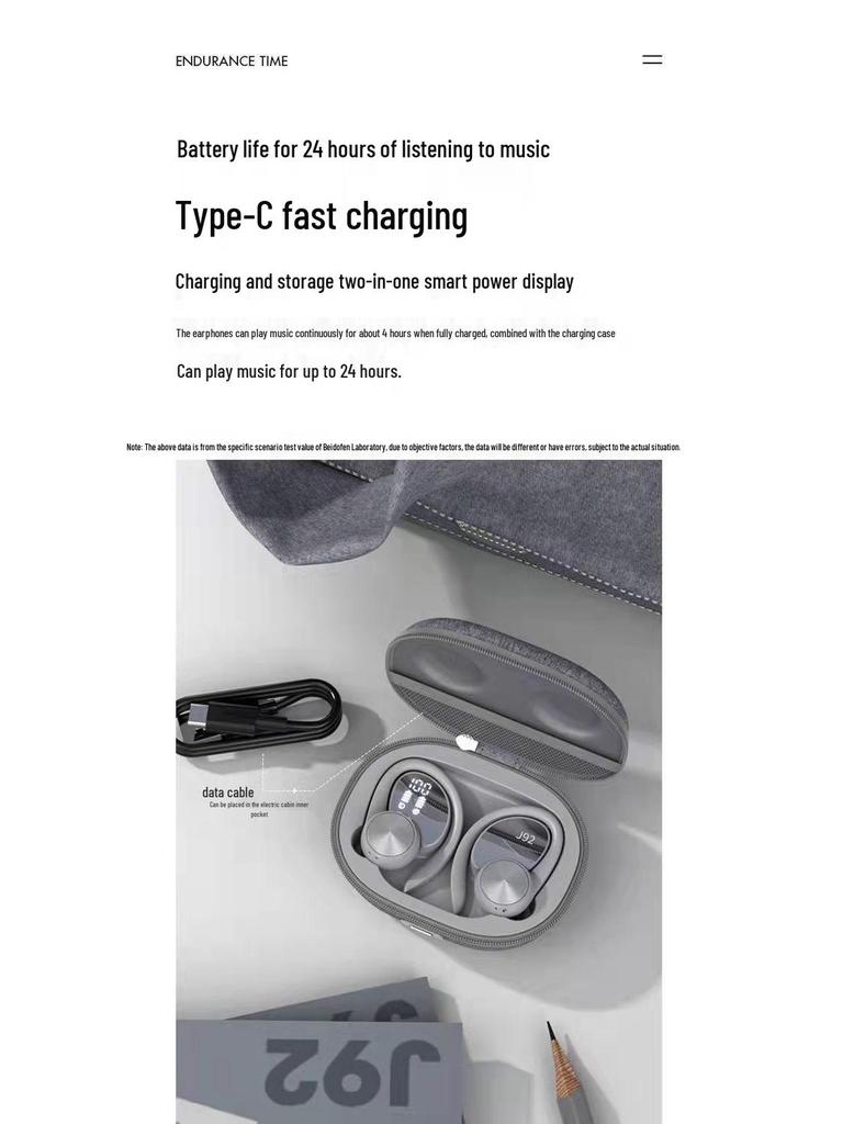 Wireless TWS Bluetooth Sports Ear-Hook Waterproof Headset