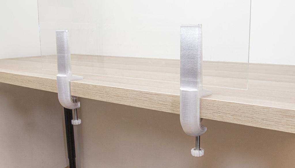 Partition Mounting Brackets for PLEXI 5-6mm for LONG TABLETOP 2 Pcs
