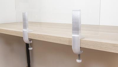 Partition Mounting Brackets for PLEXI 5-6mm for LONG TABLETOP 2 Pcs