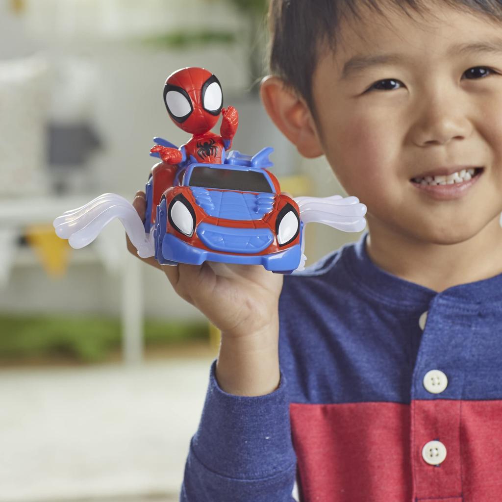 Hasbro Marvel Spidey and His Amazing Friends Spidey Action Preschool Ages Authentic Webcrawler, 4-inch (10 Cm) Figure, Vehicle, Toy, 3+, F7454,