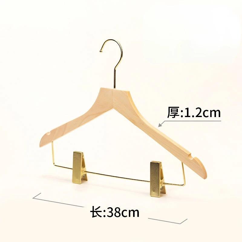 Korean Style Fashion Wooden Hanger Shops Integrated 2-in-1 Set for Men's Lady Clothes Support Rack Pants Underware Clip Storage