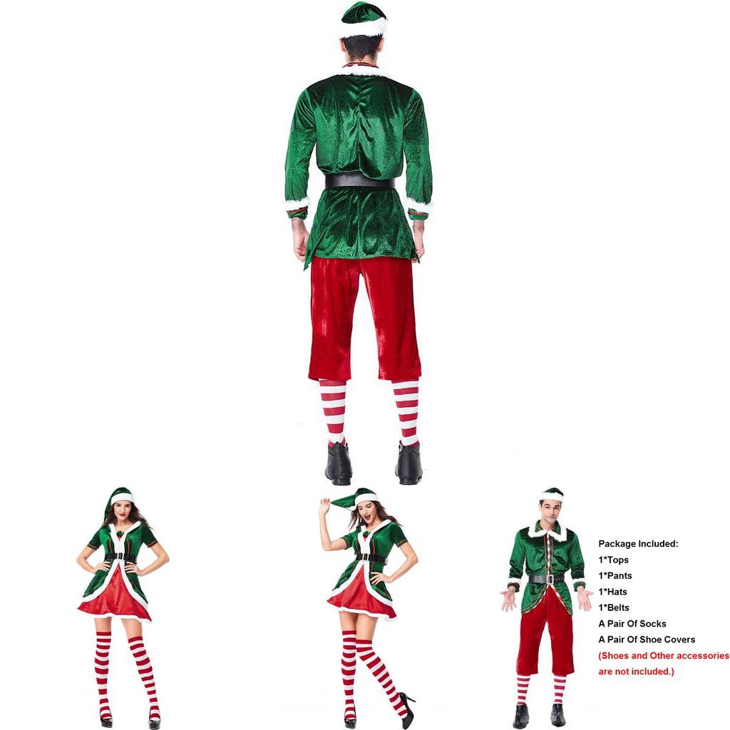 Luxurious Adult Christmas Santa's Helper Elf Cosplay Costume For Festive Parties
