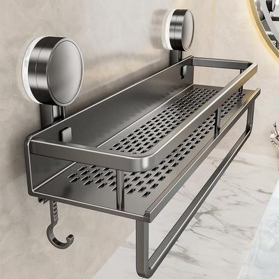 Punch-Free Suction Cup Bathroom Wall Shelf