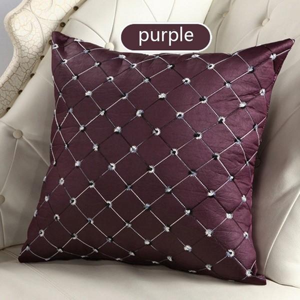 Stylish Multicolored Plaids Throw Pillow Case Square Cushion Cover For Sofa Decor
