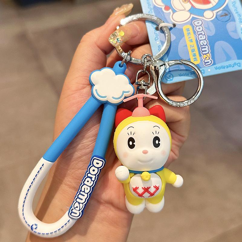 Doraemon Keychain String Beaded Cartoon Girl Exquisite Bag Pendant Cute Trinket