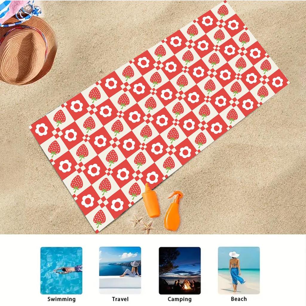 Serviette de Plage Design Fruits d'Été Séchage Rapide Légère Extérieur Voyage Camping Absorbante Serviette de Bain Super Douce Serviette de Natation