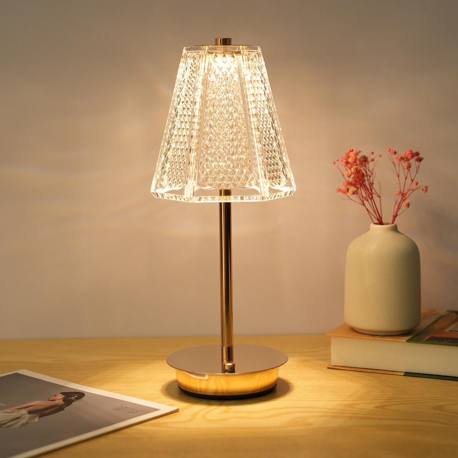 

LED Cordless Table Lamp 3000 6000K 2400mAh Battery Vintage Touch Control Desk Lamp Gold золотой