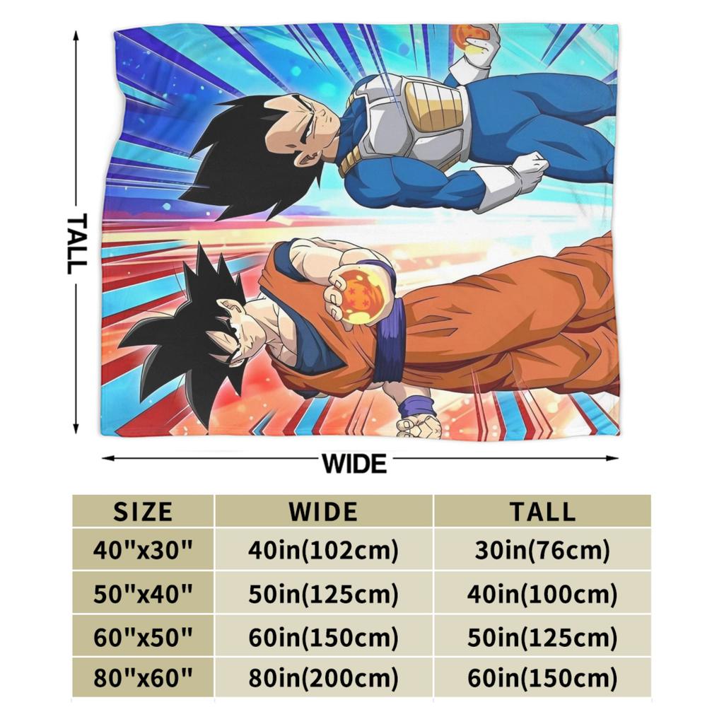 Super Saiyan DBZ Blankets Fleece Summer Air Conditioning Multifunction Throw Blankets for Bedding Bedroom Bedding Throws