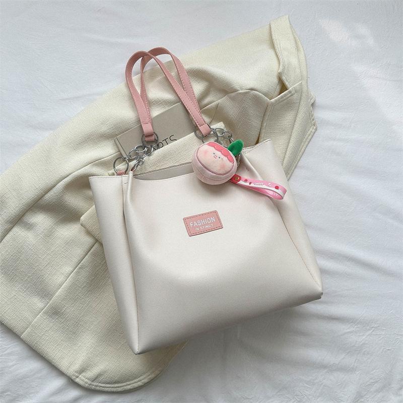 College Students Class Tote Bag Women's Versatile New Trendy Shoulder Bag Large Capacity Fashion Commuter Bag