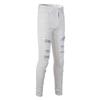 White Jeans High Street Broken Holes with Diamonds Jeans Men's Elastic Slim Jeans