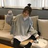 Neue Herbstkleidung im koreanischen Stil, lockeres und vielseitiges Design, dünnes Modell, gefälschtes zweiteiliges Langarm-T-Shirt, Sweatshirt, Damenoberteil