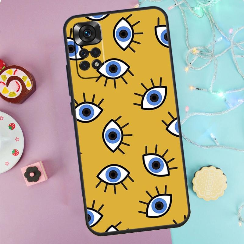 

Синий Чехол Сглаз Для Xiaomi Redmi Note 14 13 9 10 11 12 Pro 9S 10S 11S 12S Redmi 13C 10C 12C 14C Обложка Redmi Note 11